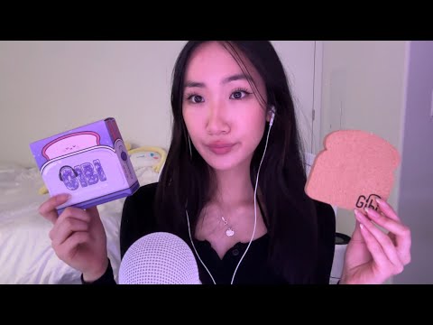 ASMR Gibi’s toaster coaster! tapping, scratching, gripping, cork, and box sounds, whispered 🍞