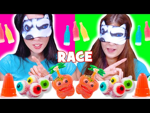 Candy Race With Closed Eyes and My Friends Hand ASMR Eating