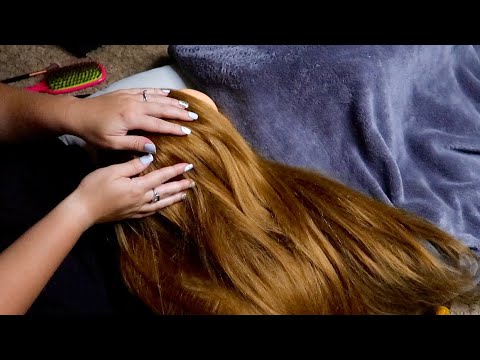 ASMR Hair Play, Scalp Massage, Hair Brushing, Scalp Check