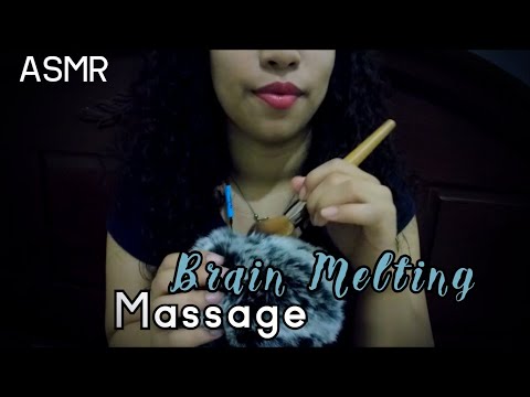 [ASMR] ✋💤 Brain Melting Massage Headache and Stress Relief | Fluffy Mic Brushing, Mouth Sounds