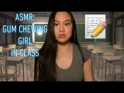ASMR: Sassy Gum Chewing Girl In Class Talks To You RP (Writing and Paper Sounds)💤