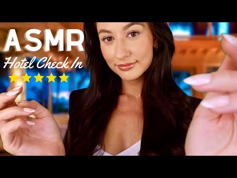 ASMR Luxury Hotel Check In Roleplay ⭐️ Typing Sounds, Menu Reading & Personal Attention