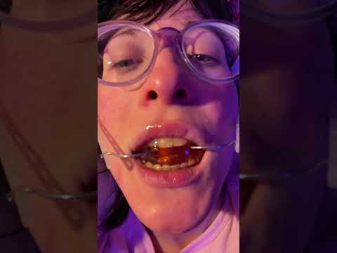 Eating you with headgear on #asmr #headgear #vanbeek #braces #retainers #metalmouth #shorts