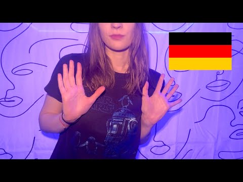 Russian Trying to Pronounce German [ASMR] (Soft spoken, hand movements, gentle whispers)