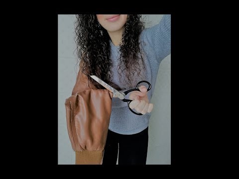#Asmr - Leather Jacket - Destroy the leather jacket 🧥✂️ Cut with scissors (1st part) (Level 4)