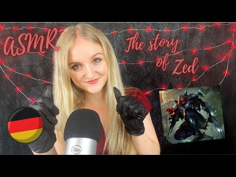 [ASMR] THE STORY OF ZED🩸 (League of Legends) Glove Sounds & Paper Cutting - deutsch/german