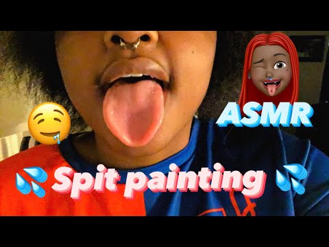 ASMR Spit Painting 💦 (most satisfying mouth sounds 🫦) #asmr