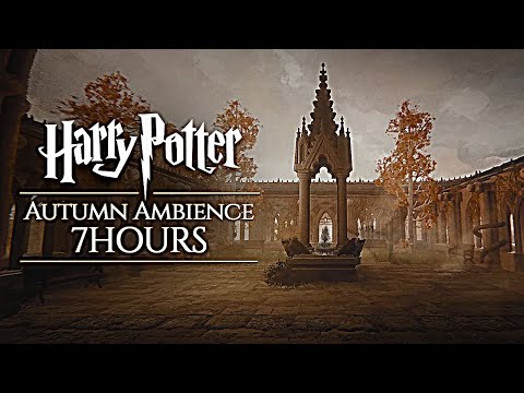 Hogwarts Autumn 🍂 [7HOURS] Exploring the castle ◈ Harry Potter inspired Ambience / Rain Sounds