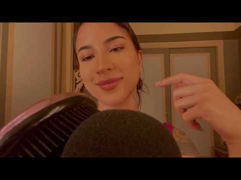 ASMR Close Up Inaudible Whispering, Microphone Brushing, & Hairbrush Sounds