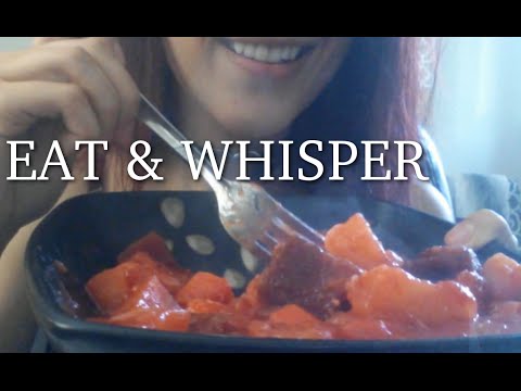 ASMR - HAVE LUNCH WITH ME! ~ Eating Vegan Root Veggie Stew & Whispering ~