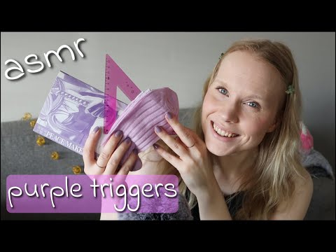 purple triggers with purple nails💜💅ASMR