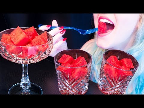 ASMR: Super Crunchy & Juicy Watermelon Cubes | Cut & Slice ~ Relaxing Eating Sounds [No Talking|V] 😻