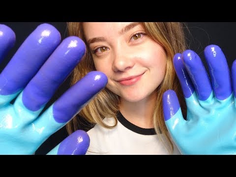 ASMR RELAXING GLOVE SOUNDS! Hand Movements, Face Touching, Latex Gloves, Crinkles, Sticky Sounds