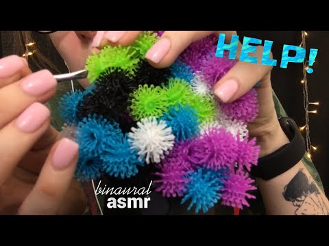 ASMR | HELP!! Binaural 🌀Crinkly Crunchy🌀Life Forms Are STUCK On My Mic!