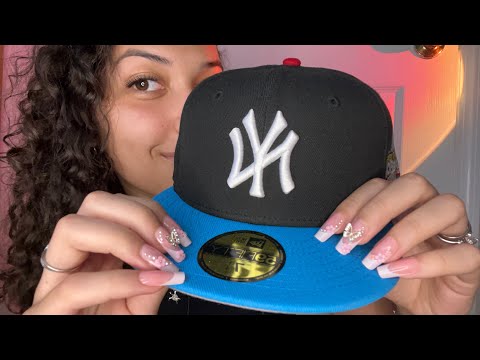 ASMR fast and aggressive hat tapping and scratching