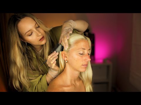 ASMR Hair Pulling, Tucking Behind Ear, Fixing, Scalp Check & Massage |  'Unintentional' Style