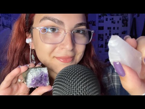 ASMR | doing your makeup with crystals (personal attention, mouth sounds)