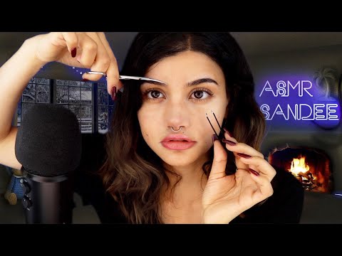 ASMR Chewing Gum While Doing My Eyebrows