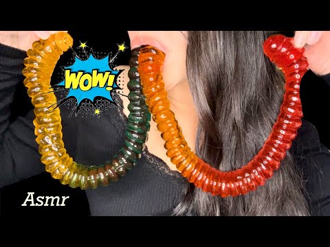 Eating Two Giant Gummy Worms Asmr No Talking