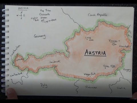 ASMR - Drawing a Map of Austria - Australian Accent - Chewing Gum & Describing in a Quiet Whisper