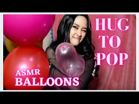 🎈ASMR: HUG to POP Colorful BALLOONS with LEATHER GLOVES for Tingles (Video REQUEST)