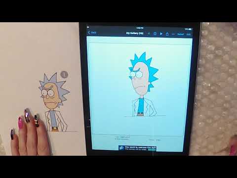 ASMR Gum Chewing Draw with Me on Ipad | RICK & MORTY | Tingly Whisper