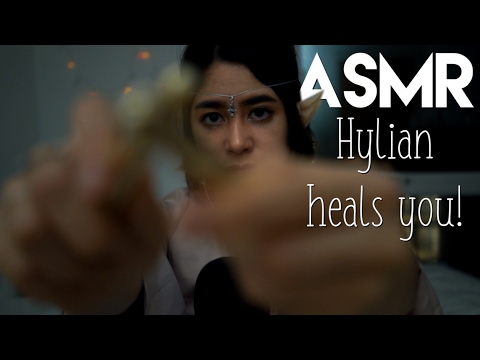 [ASMR] The Legend of Zelda role-play - healing you! (Face brushing, hand movements)