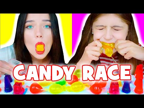 ASMR Tiktok Jelly Fruits, Jelly Cups Race Mukbang