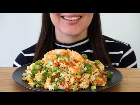 ASMR Eating Sounds: Vegan Fried Rice ~ Collaboration With Abbey ASMR (No Talking)