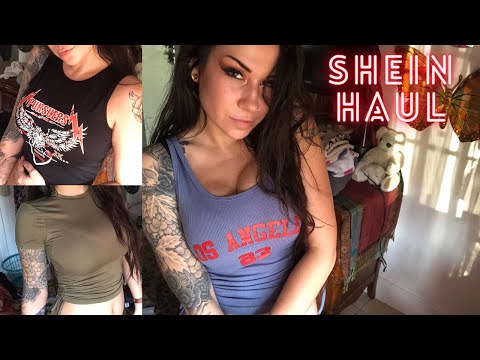 ASMR SHEIN spring 2022 crop top haul soft spoken, Crinkling, chit chat