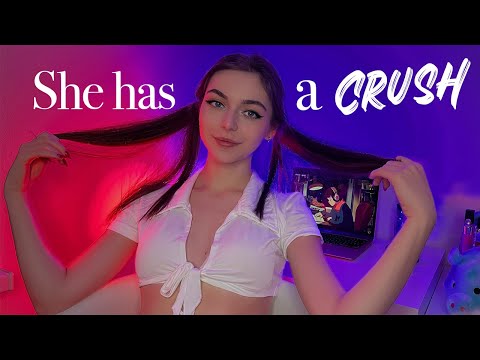 ASMR | Girl in the back of the Class Has a Big Crush On You! 🤭💗 Flirts & Complements | Elanika