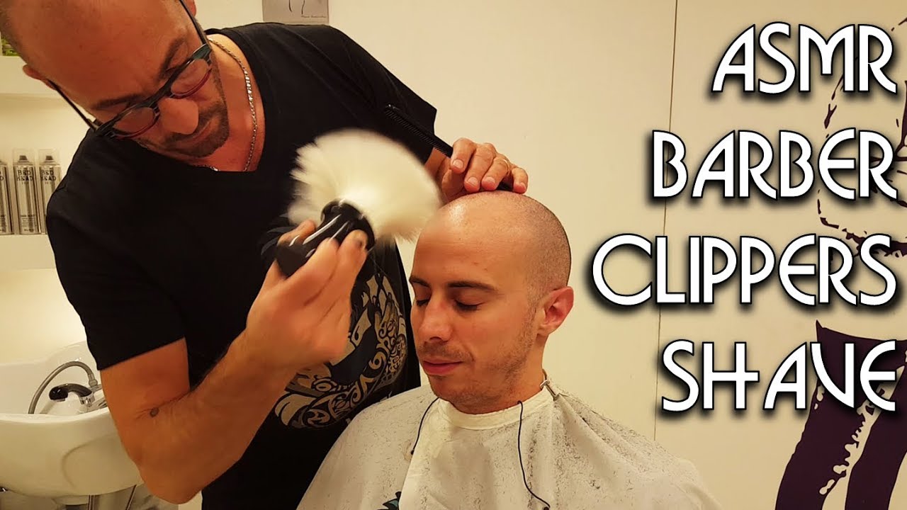 💈 Italian Barber clippers head and face shave - ASMR no talking - electric razor