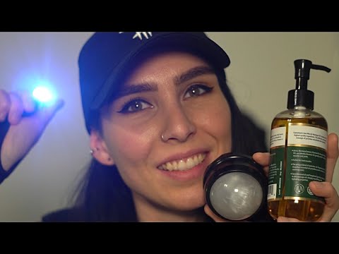 [ASMR] DREAMY 💭🧴 Face Oil Massage with LIGHT TRIGGERS & Eye Check 👀 (light whispering)