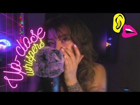 [asmr] Up-Close, Breathy Whispers, Ear to Ear (touching mic, blowing on mic, clicky sweet whispers)