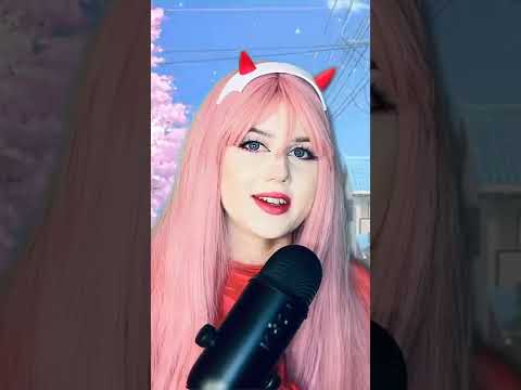 🌙 ASMR anime cosplay Zero Two 💗 relaxing video (full on my channel)