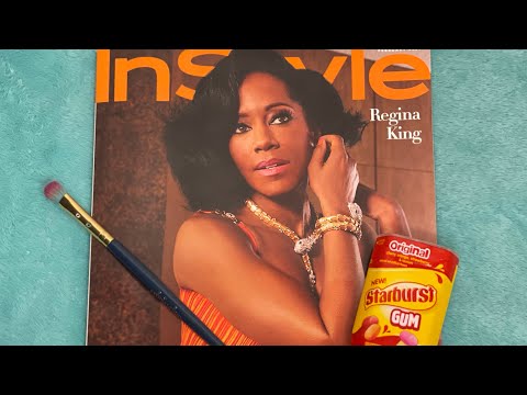ASMR| Intense Gum Chewing & Magazine Flipping Feat: Regina King InStyle|