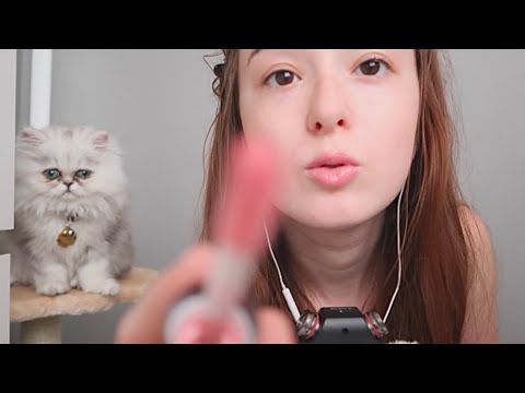 ASMR Lipgloss Application (Mouth sounds, Tapping)
