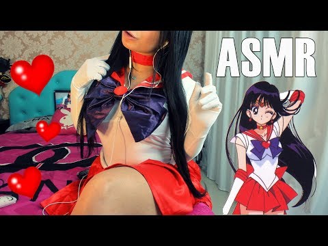 ASMR Cosplay Sailor Mars 🌙 MOUTH SOUNDS | TAPPING | Brush on MICROPHONE ♥
