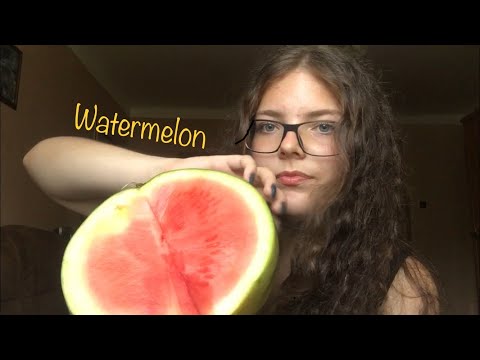 ASMR Watermelon 🍉 Tapping & Scrarching, Nail Poking, Cutting
