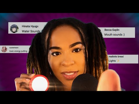 Subscribers Pick my Triggers - ASMR Trigger Assortment (tapping, mouth sounds, whispers, accent)