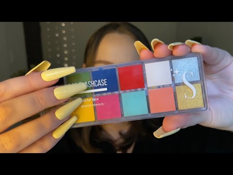 asmr doing your pride makeup (layered sounds + slower triggers)