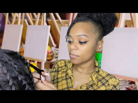 ASMR | 🎨 Girl Plays With Your Hair In Class (Art) | Braiding Your Hair | Gossip | Wooden Triggers