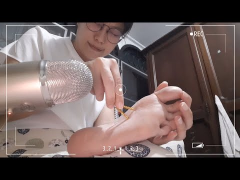 (ASMR) Take a break from vacuuming & Tickled my feet with fancy sticks #2 | Vacuum Vlog