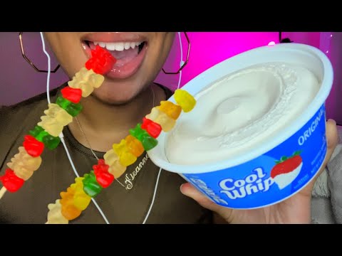 ASMR | cool whip & gummy bears 🐻 satisfying eating sounds