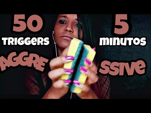 ASMR 50 TRIGGERS EM 5 MINUTOS ( aggressive triggers)