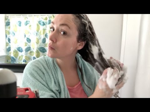 ASMR Washing my hair [Wet, Soapy Hair Sounds]