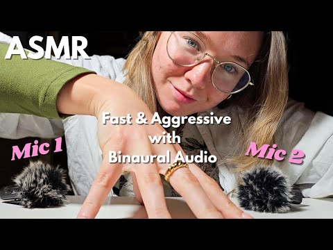 ASMR (SUPER INTENSE) Fast & Aggressive, Up close ear to ear tingles for sleep (Binaural Audio)