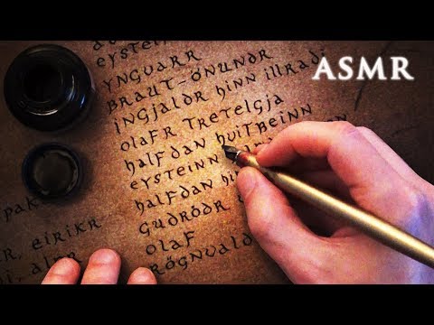 ASMR Dip Pen Calligraphy Writing | Old Norse Myth Kings | Beowulf