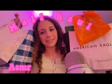 ASMR Mall Haul💜 tapping, whispers, lipgloss etc