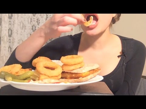 Onion Rings, Smiley Potato Stars, Fish Finger Sandwich (ASMR Eating Sounds)